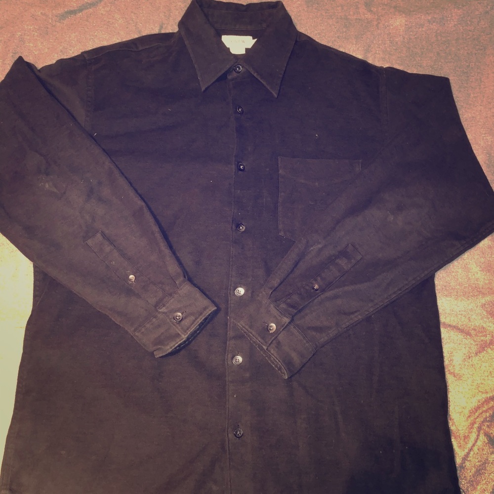 All black j crew long sleeve velvet like material